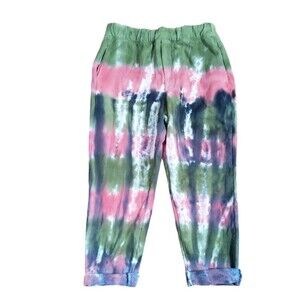 Sandrine Rose x Free People Tie Dye Jogger Sweatpants Green Pink Size XS New